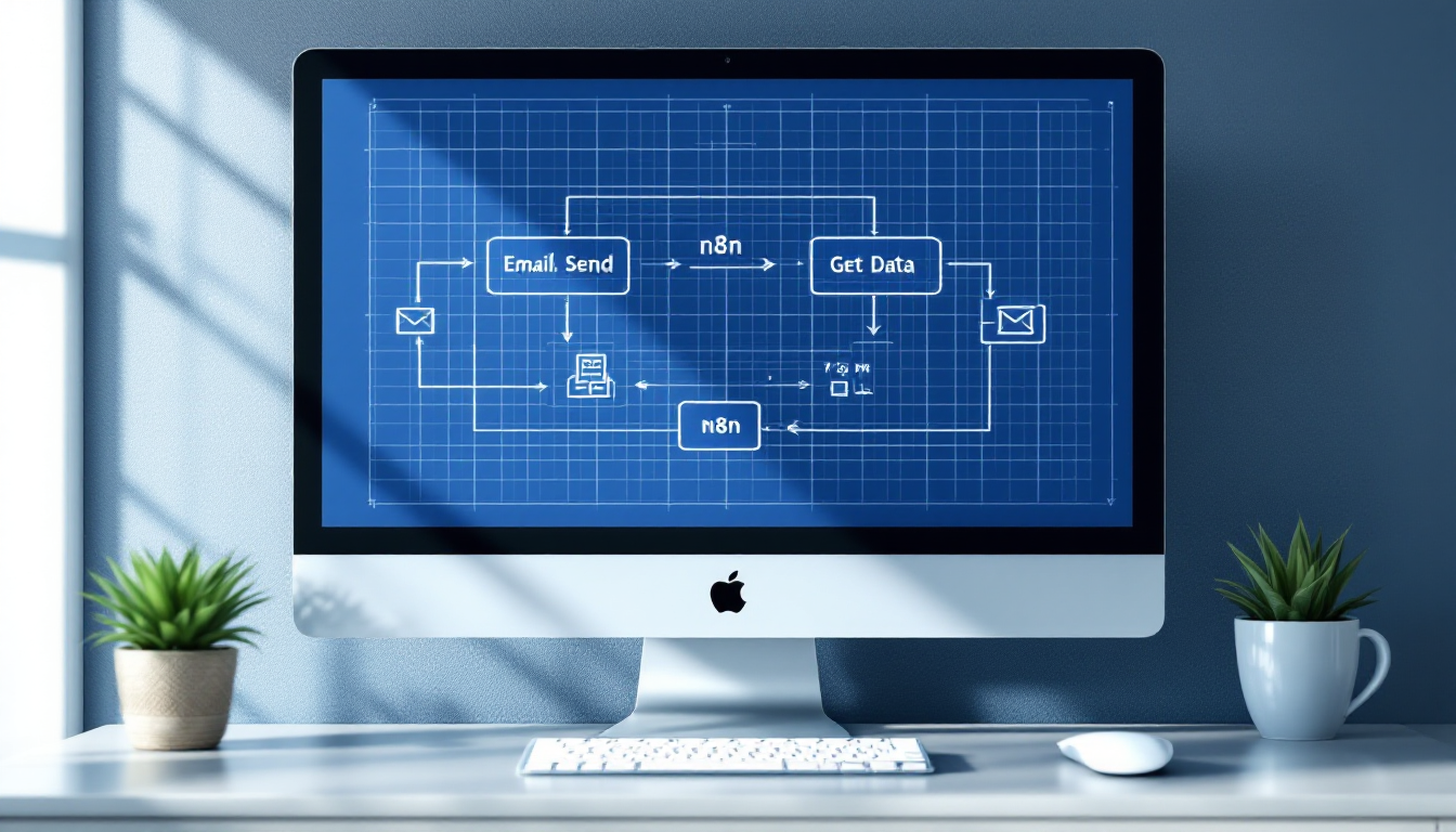 n8n 자동화의 기본 개념과 구조를 도식화하고, n8n과 다른 자동화 도구들의 차이점을 비교하는 이미지